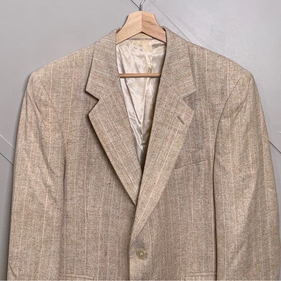 Mens Tan Blazer Jacket Size 41R - Picture 2 of 14